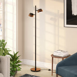 60" Black Traditional Shaped Floor Lamp With White Frosted Glass Drum Shade