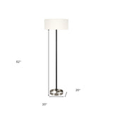 66" Black Novelty Floor Lamp With Clear Transparent Glass Globe Shade