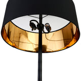 62" Black Traditional Shaped Floor Lamp With Black No Pattern Drum Shade