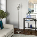 63" Brass Arched Floor Lamp With Clear Transparent Glass Globe Shade