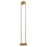 64" Brass Column Floor Lamp With Gold Globe Shade