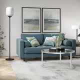 69" Brass Novelty Floor Lamp With White Frosted Glass Globe Shade