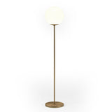 62" Brass Novelty Floor Lamp With White Frosted Glass Globe Shade