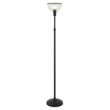 65" Black Novelty Floor Lamp With Clear Transparent Glass Dome Shade