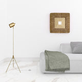56" Brass Tripod Floor Lamp With Brass Dome Shade