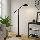 63" Black Torchiere Floor Lamp With Black Drum Shade