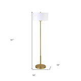 63" Black Reading Floor Lamp With Black Cone Shade
