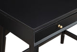 55" Brown and Black Solid Wood Dining Bench