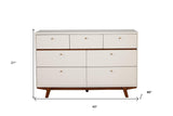 33" Brown and Black Solid Wood Three Drawer Chest