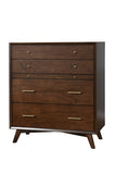 38" Mahogany Solid Wood Four Drawer Chest