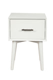 27" White Solid Manufactured Wood End Table With Drawer