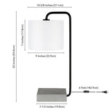 27" Natural Rattan Table Lamp With White Drum Shade
