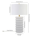25" Navy Blue Ceramic Table Lamp With White Drum Shade