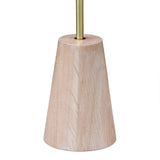 26" Gold and Brown Metal Table Lamp With White Drum Shade