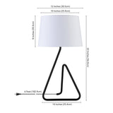 24" Clear Glass Table Lamp With White Drum Shade
