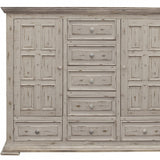 64" White Solid Wood Seven Drawer Gentlemans Chest