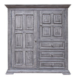 55" Gray Solid Wood Three Drawer Gentlemans Chest