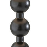 28" Black Solid Wood Candlestick Table Lamp With Off White Drum Shade