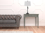 30" Silver Metal Adjustable Table Lamp With Off White Empire Shade
