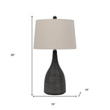 26" Clear Glass Table Lamp With White Empire Shade