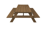 94" Wood Brown Solid Wood Outdoor Picnic Table