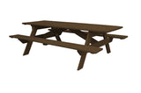 94" Dark Brown Solid Wood Outdoor Picnic Table