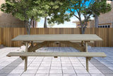 94" Dark Brown Solid Wood Outdoor Picnic Table