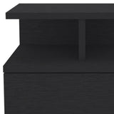 12" White One Drawer Faux Wood Floating Nightstand
