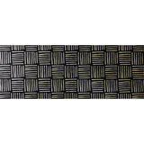 6' Black and Off White Abstract Machine Tufted Washable Runner Rug With UV Protection