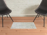 2' X 3' Taupe Abstract Machine Tufted Area Rug With UV Protection