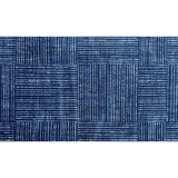 2' X 4' Navy Blue Striped Washable Area Rug With UV Protection