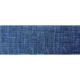 2' X 6' Navy Blue Striped Washable Runner Rug With UV Protection