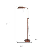 57" Bronze Adjustable Traditional Shaped Floor Lamp With Bronze Square Shade