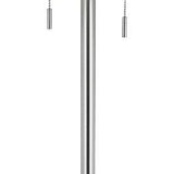 59" Nickel Two Light Traditional Shaped Floor Lamp With White Rectangular Shade