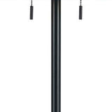59" Bronze Two Light Traditional Shaped Floor Lamp With Brown Rectangular Shade