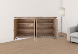 72" Sand Solid and Manufactured Wood Distressed Credenza