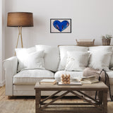 Blue Open Your Heart Canvas Framed Wall Art