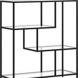 76" Black Metal Five Tier Etagere Bookcase
