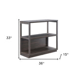 42" Gold Metal And Glass Five Tier Geometric Bookcase