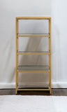 66" Gold Metal and Glass Five Tier Etagere Bookcase
