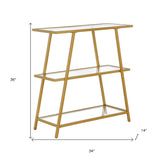 66" Black Metal and Glass Five Tier Etagere Bookcase