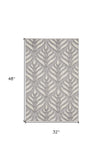 3' X 4' Charcoal Floral Power Loom Area Rug