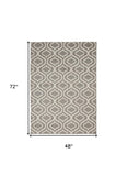 2' X 4' Gray Moroccan Power Loom Area Rug