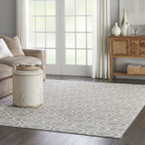 5' Gray Round Moroccan Power Loom Area Rug