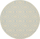 5' Gray Round Moroccan Power Loom Area Rug
