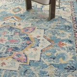 9' x 12' Ivory Floral Power Loom Area Rug