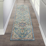 9' x 12' Ivory Floral Power Loom Area Rug
