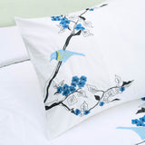 Blue and White King 100% Cotton 200 Thread Count Washable Duvet Cover Set