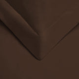 Dark Brown Twin Cotton Blend 400 Thread Count Washable Duvet Cover Set
