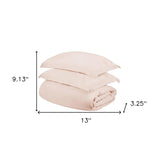 Pink Twin Cotton Blend 400 Thread Count Washable Duvet Cover Set